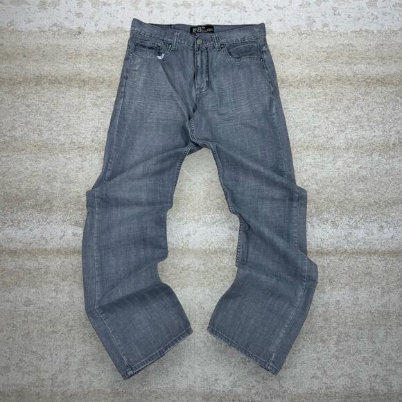 Vintage Y2K Skater Jeans 32x34 Straight Fit Grey Wash Denim Rap Style Art - Picture 2 of 5
